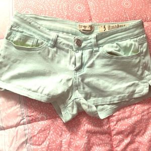 Jean shorts . Light teal color . Size 5